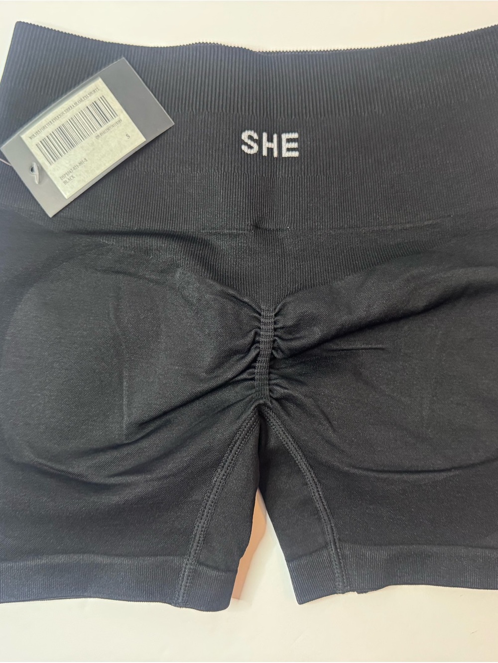 Women's Black Seamless Scrunch Bike Shorts size small